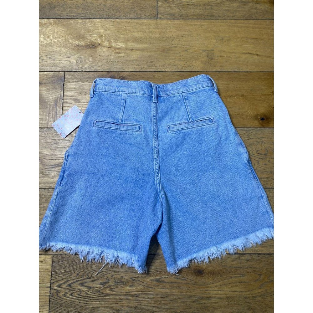 Free People Venice Culotte Denim Jean Shorts 24 - Picture 11 of 11